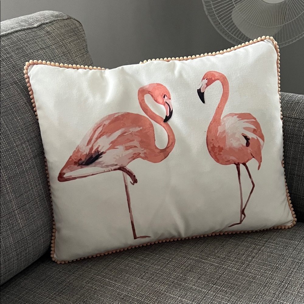 Custom made Flamingo Print Throw Pillow